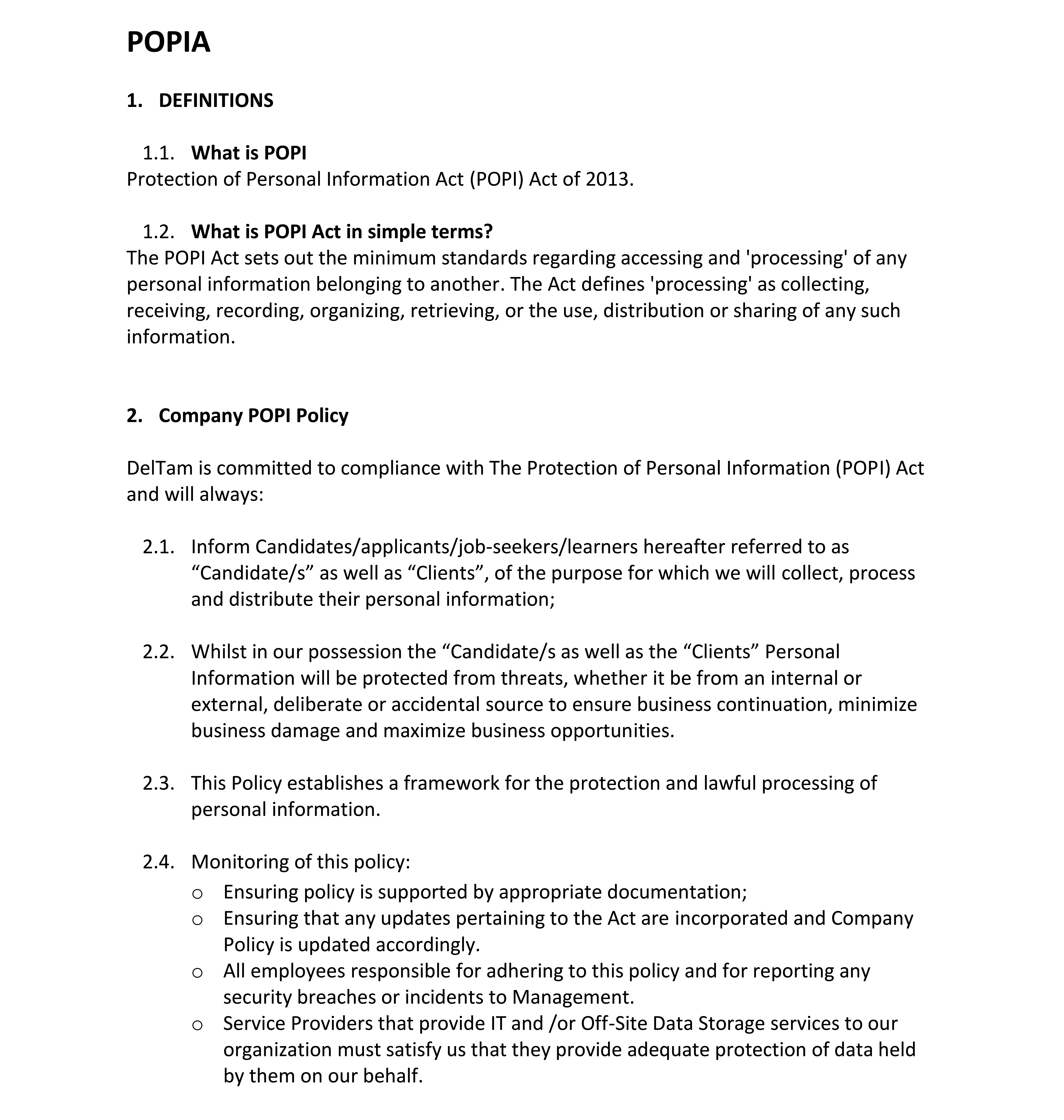 POPIA Act - DelTam Consulting Services_001
